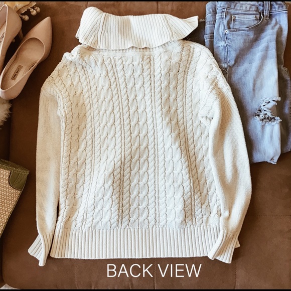 AE Cowl Neck Cable Knit Sweater - Picture 7 of 7